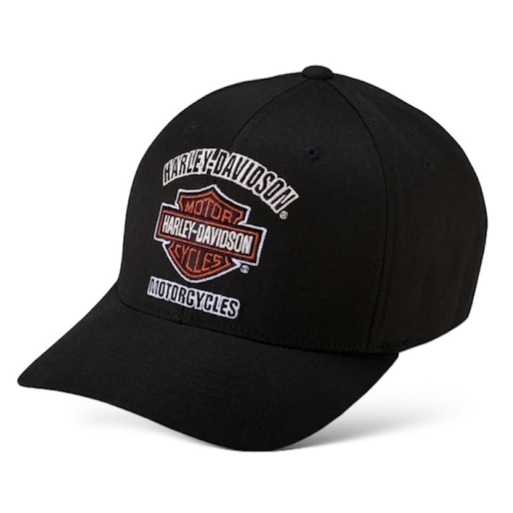 Harley Davidson Men's Baseball Style Traditional Logo Stretch Cap Hat L/XL